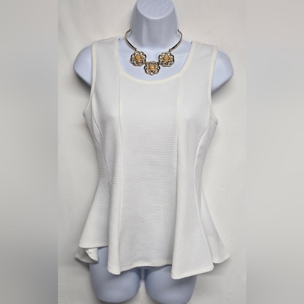 A. Byer M White Peplum Top Sleeveless